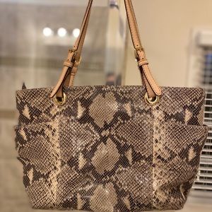 Michael Kors Snake Print Leather Tote